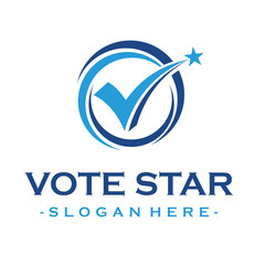 Vote Star and Check mark Logo design Inspiration