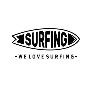 Surfing logo and emblems for Surf Club or shop Logo Design Inspiration Vector 