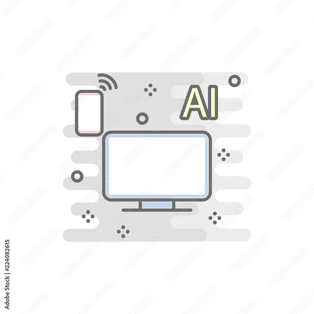 Poster smart tv colored icon. element of colored smart technology icon for mobile concept and web apps. col