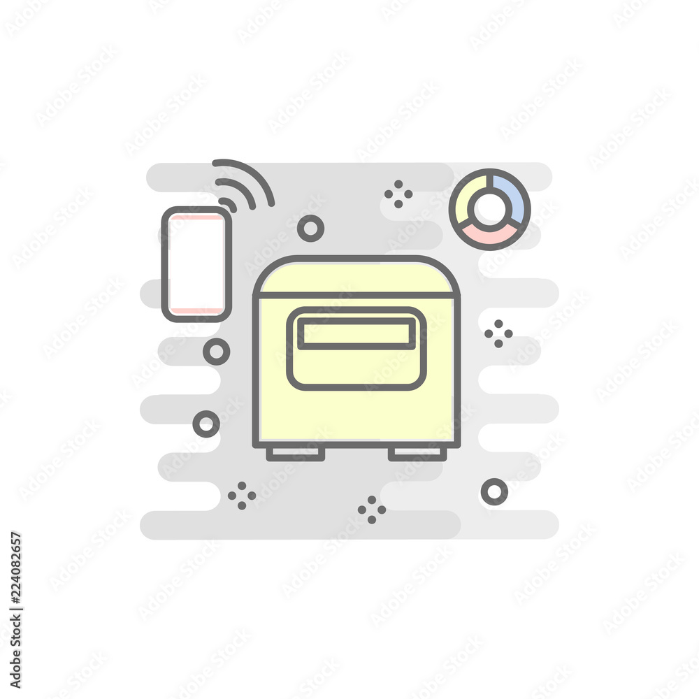 Poster smart multi cooking colored icon. element of colored smart technology icon for mobile concept and we