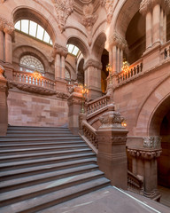 Great Western Staircase, or Million Dollar Staircase, inside the New York State Capitol building in Albany