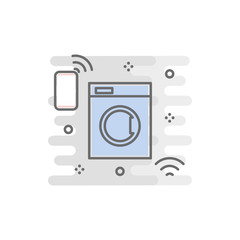 smart washing machine colored icon. Element of colored smart technology icon for mobile concept and web apps. Color smart washing machine icon can be used for web and mobile
