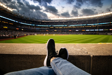 Person Enjoys Baseball Stadium