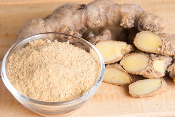 ginger on the wooden background