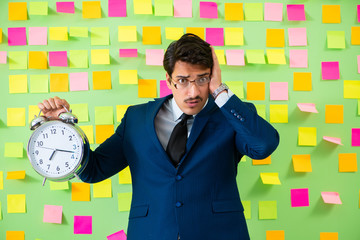 Businessman with many business priorities