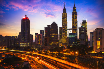 Fototapeta na wymiar Kuala Lumpur city skyline in the morning, Malaysia