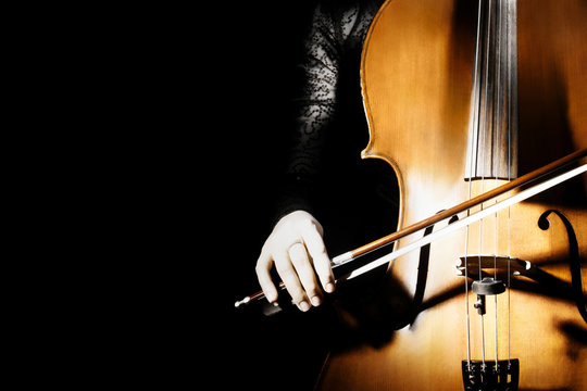 Cello closeup isolated on black