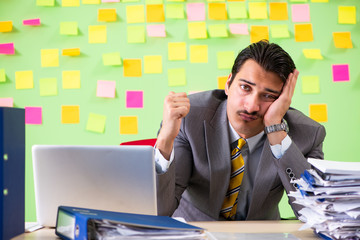 Businessman having trouble with his priorities