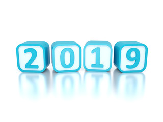 New Year 2019 Creative Design Concept - 3D Rendered Image