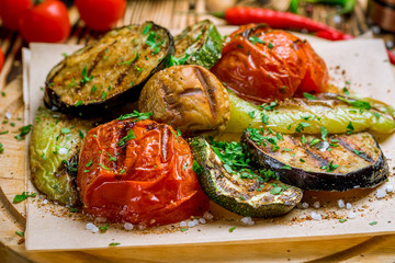 grilled vegetables on a plate
