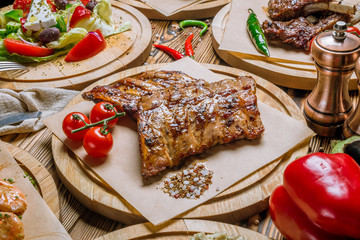 Pork ribs fried