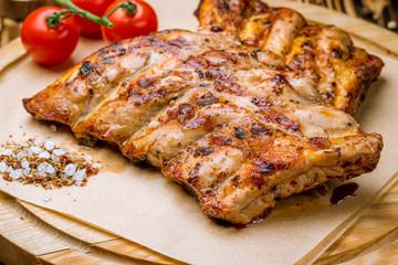 Pork ribs fried
