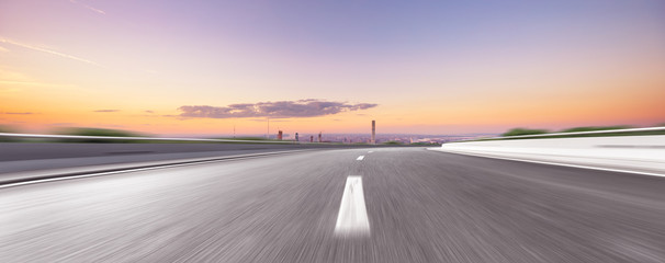 empty highway through modern city