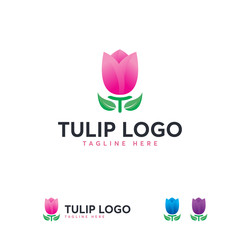 Beauty Tulip Flower logo designs template, Skin Care logo symbol, Beauty logo