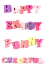 Happy Enjoy Funny isolated on white background