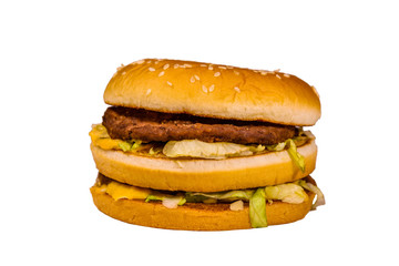 Fresh hamburger isolated on the white background