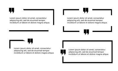 set of quote box,frame talk,bubble speech,balloon talk template illustration vector