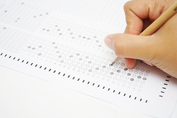 test form with pencil