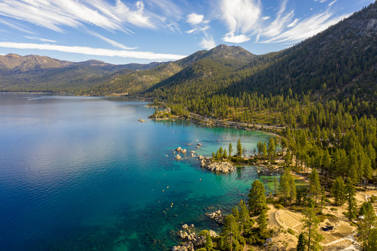 Aerial View of Lake Tahoe Shoreline