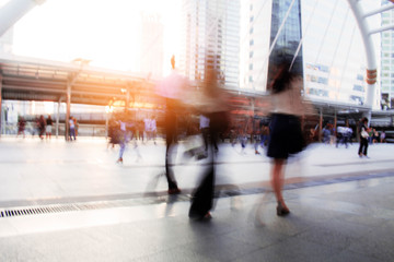 People are walking with blurred.