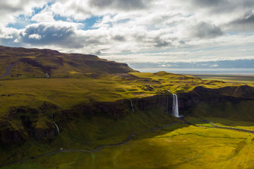 Waterfalls from cliff