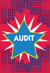 Conceptual hand writing showing Audit. Business photo showcasing Distinctive typically pleasant smell Subtle of a particular type.