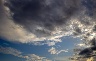 beautiful sky and clouds at sunset in venezuela