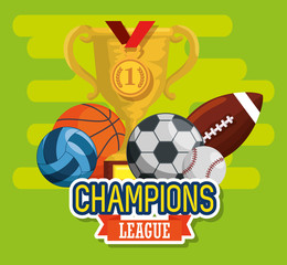 Obraz premium sports champions league set icons