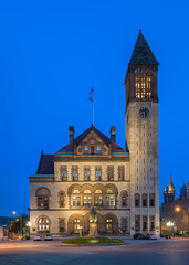 Albany City Hall at night in Albany, New York