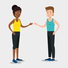 Fototapeta premium couple runers athletes practicing sports
