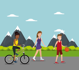 group of athletes practicing sport