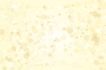 Light yellow, Golden bokeh background. Scalable vector illustration. Pattern with circles of different scale and transparency