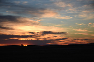 Fototapeta na wymiar sunrise on the prairies