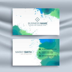 abstract business card with ink splash design