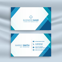 professional blue geometric business card design