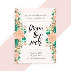 flower concept wedding invitation card design
