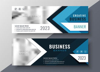 professional business banner in geometric style