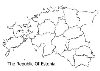 The Republic of Estonia border on a white background circuit	