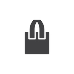 Hand bag vector icon. filled flat sign for mobile concept and web design. Shopping bag simple solid icon. Symbol, logo illustration. Pixel perfect vector graphics