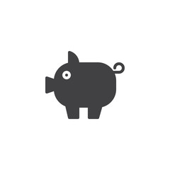 Piggy bank vector icon. filled flat sign for mobile concept and web design. piggy moneybox simple solid icon. Symbol, logo illustration. Pixel perfect vector graphics