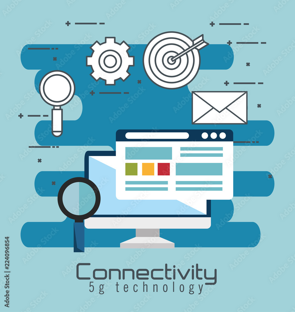 Poster desktop computer with connectivity 5g tech