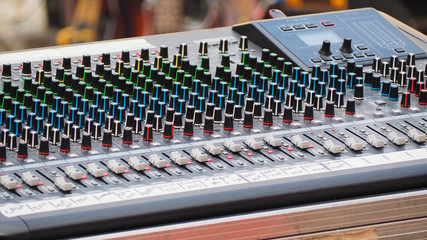 Fototapeta premium Audio sound mixer and amplifier equipment