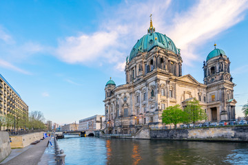Berliner Dom in Berlin city, Germany on Museum Island in the Mitte borough - obrazy, fototapety, plakaty