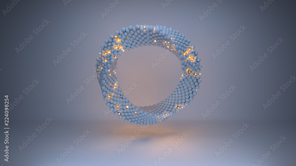 Poster twisted circle shape abstract 3d render