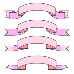 Obraz premium pink ribbon on white background