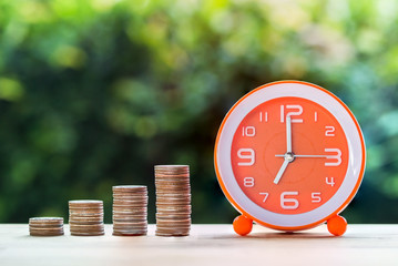 Use money investment to save time and resources concept.