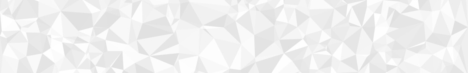 Abstract horizontal banner or background of triangles in white colors.