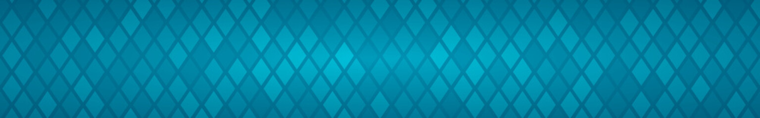 Fototapeta na wymiar Abstract horizontal banner or background of small rhombuses in light blue colors.