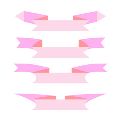 Fototapeta premium pink ribbon banner set on white background
