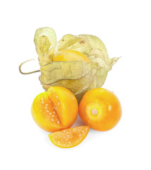 Cape gooseberry (physalis) isolated on white background